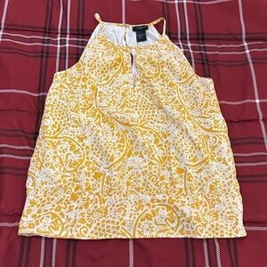 Ann Taylor Yellow Floral Tank Extra Small
